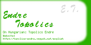 endre topolics business card